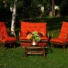 Salotto Dubai In Rattan E Bamboo Con Cuscini