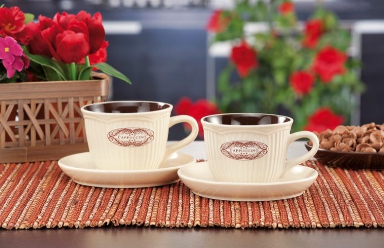 Servito da cappuccino in ceramica 2 Tazze