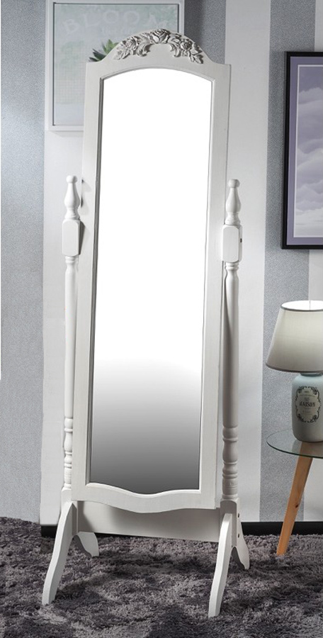 Specchio reversibile 40x50 cm cornice legno bianco decorazione intarsi