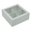 Scatola portathe in legno 4 scomparti bianca linea home