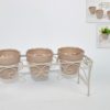 Base metallo con 3 vasi da diam.7.5