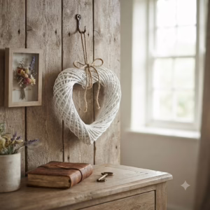 Cuore intrecciato bianco