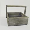 Cestino legno quadrato White-grey