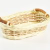 Cestina bicolore midollo 2 manici in rattan