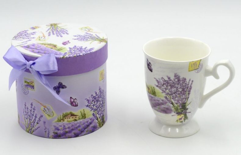 Tazza le belle porcellana 250 cc con decoro lavanda