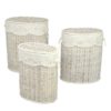 Cestone rattan sbiancato con fodera binca