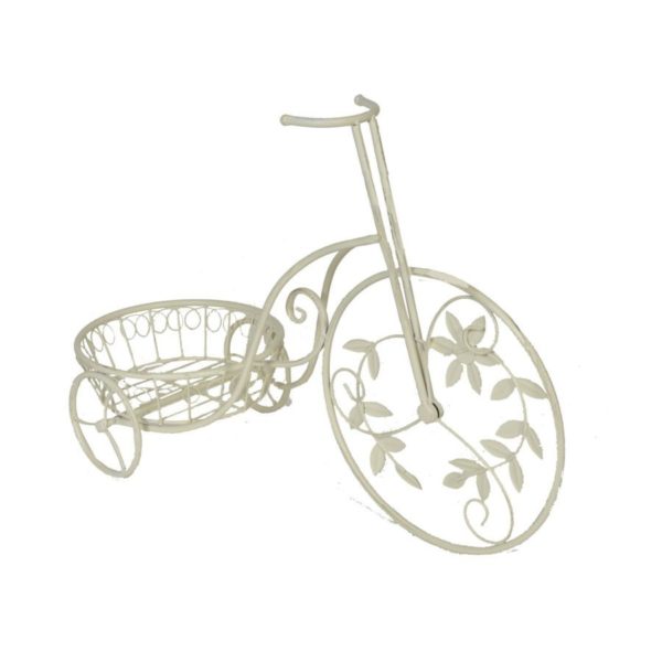 Portavaso metallo bianco bicicletta
