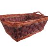 Cesta Vimini Noce Con Sfoglia Marrone E Corda Rettangolare Cm56X45H22 9324670000