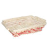 Cesta Vimini Bianco Intreccio Rosso Rettangolare