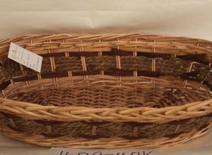 Cesta Vimini Fascia Noce E Corda Ovale Cm58X42H13 931896000
