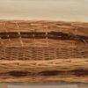Cesta Cuffa Vimini Fascia Noce E Corda Rettangolare Cm50X34H11/14