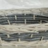 Cesta Vimini Bianco Fascia Blu Ovale Cm35X26H10