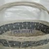 Cesta Mafalda Vimini Bianco Fascia Blu Cm48X38H12