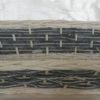 Cesta Vimini Bianco Fascia Blu Rettangolare Cm47X26H12