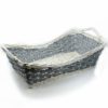 Cesta Vimini Bianco Fascia Blu Rettangolare Svasato Cm64X35H12/22