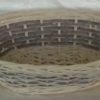 Cesta Vimini Bianco Fascia Tortora Ovale Cm35X26H11