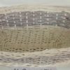 Cesta Vimini Bianco Fascia Tortora Ovale Cm60X41H14