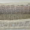 Cesta Vimini Bianco Fascia Tortora Rettangolare Cm47X32H14