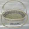 Cesta Mafalda Vimini Bianco Fascia Tortora Cm50X36H12