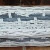 Cesta Vimini Bianco Fascia Grigio Rettangolare Cm50X37H13