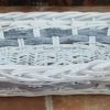 Cesta Vimini Bianco Fascia Grigio Ovale Cm60X40H12
