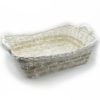 Cesta Vimini Bianco Con Corda Rettangolare Svasato Grande