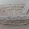 Cesta Vimini Bianco Con Corda Ovale Cm33X26H8