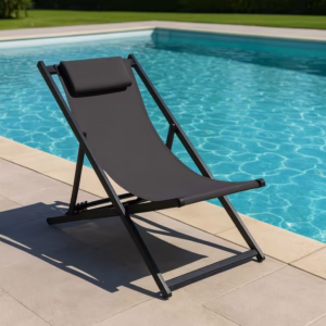 Sdraio Sullivan Alluminio e Textilene Antracite 96x58,5 cm 2 Pezzi