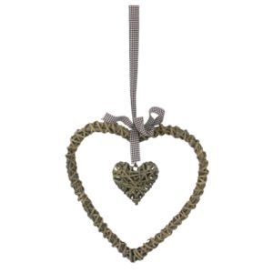 Decorazione Cuore In Vimini Intrecciato