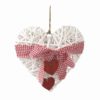 Decorazione Cuore in Vimini con Nastro Rosso