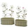 Portavaso metallo "Flower" ovale
