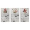 Calendario in metallo fantasia fiori