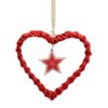 Decorazione cuore in vimini rosso con stella