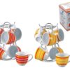 Set 6 tazzine da caffè più supporto
