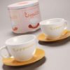 Set 2 Tazze Per Cappuccio Con Piatto