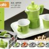 Set vassoio con caffettiera e due tazzine