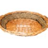 Cesta vimini naturale nastro marrone e corda ovale cm50x40h13 9331560000