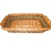Cesta vimini naturale nastro marrone e corda rettangolare cm56x38h13/9 9331450000