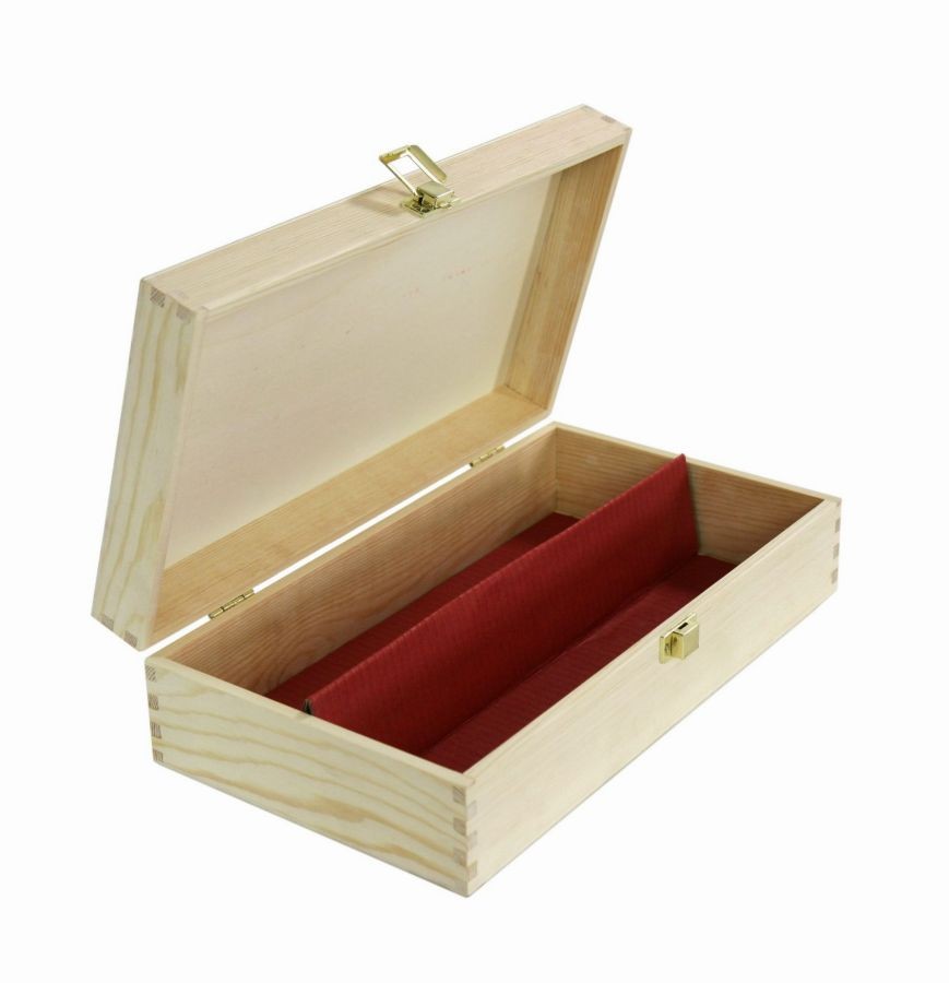 Porta Bottiglie In Pino Cassetta Legno Per 4 Bottiglie Magnum - Pino, Misure Interne 34.4x34.8x9.2cm, Con Fermabottiglia Cassetta Legno Pino Fermabottiglia
