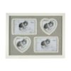 Portafoto Da Tavolo Tissu Grigio Cornice Bianca 4p