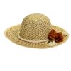 Cappello In Paglia Motivo Bicolore Con Fiore