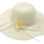 Cappello per donna bianco decorato con fiore