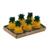 Set Confezione 6 Pezzi Candela Ananas Giallo Verde