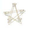Portacandele In Metello Oro Forma Stella 5 Posti