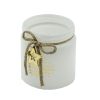 Portacandele In Vetro Bianco Stella Oro Piccolo