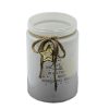 Portacandele In Vetro Bianco Stella Oro Grande