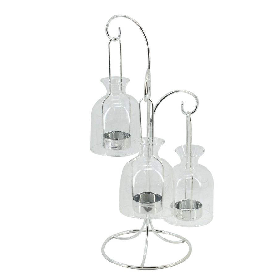 Set di 3/6 portacandele Vintage in cristallo con gambo lungo