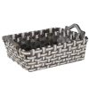 Cesta In Legno Sfoglia Grigio Bianco Rettangolare Grande