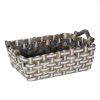 Cesta In Legno Sfoglia Grigio Bianco Rettangolare Media