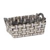 Cesta In Legno Sfoglia Grigio Bianco Rettangolare Piccola